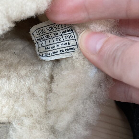 Ugg Little Girls Suede Platform Clogs Size 2 Black Chunky Slip On Shearling Y2K - Picture 8 of 16